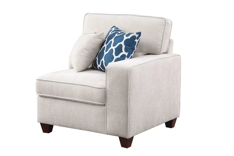 Ted - Sectional Sofa With Ottoman - Beige by HouseOfZazla