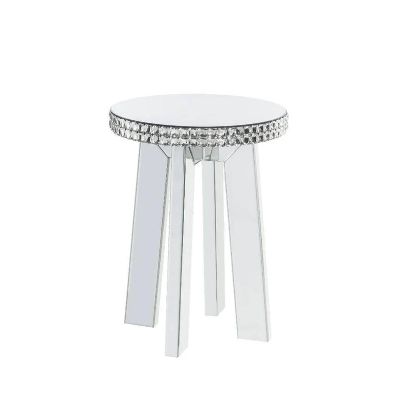Lotus - End Table - Mirrored & Faux Ice Cube Crystals by Unique Piece Furniture