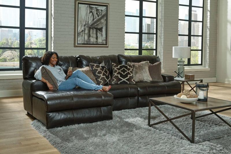 Como - 3 Piece Italian Leather Match Reclining Sectional by Unique Piece Furniture