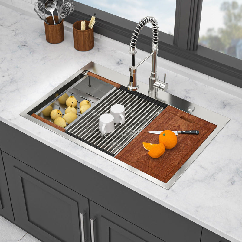 Topmount Drop In Kitchen Sink With Double Bowl Design by HouseOfZazla