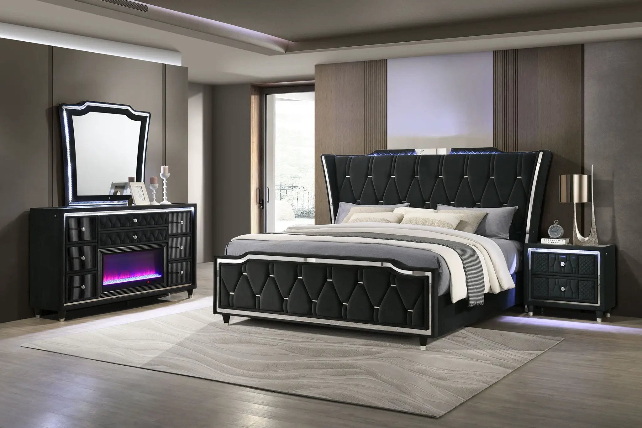 Lorient 4-piece California King Bedroom Set Black by Unique Piece Furniture