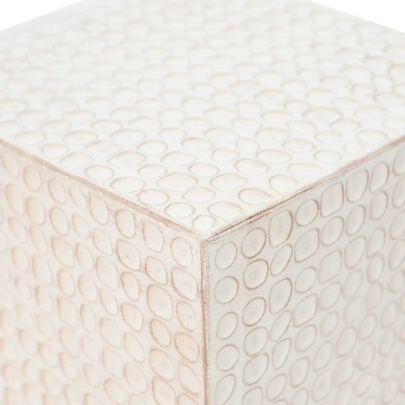 Chic Modern MGO Cube Side Table with Fluted Design - Antique Brown by HouseOfZazla