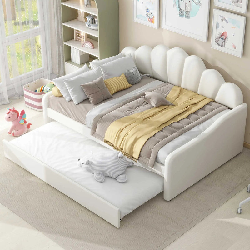 Upholstery Daybed Frame With Shell Shaped Backrest by HouseOfZazla