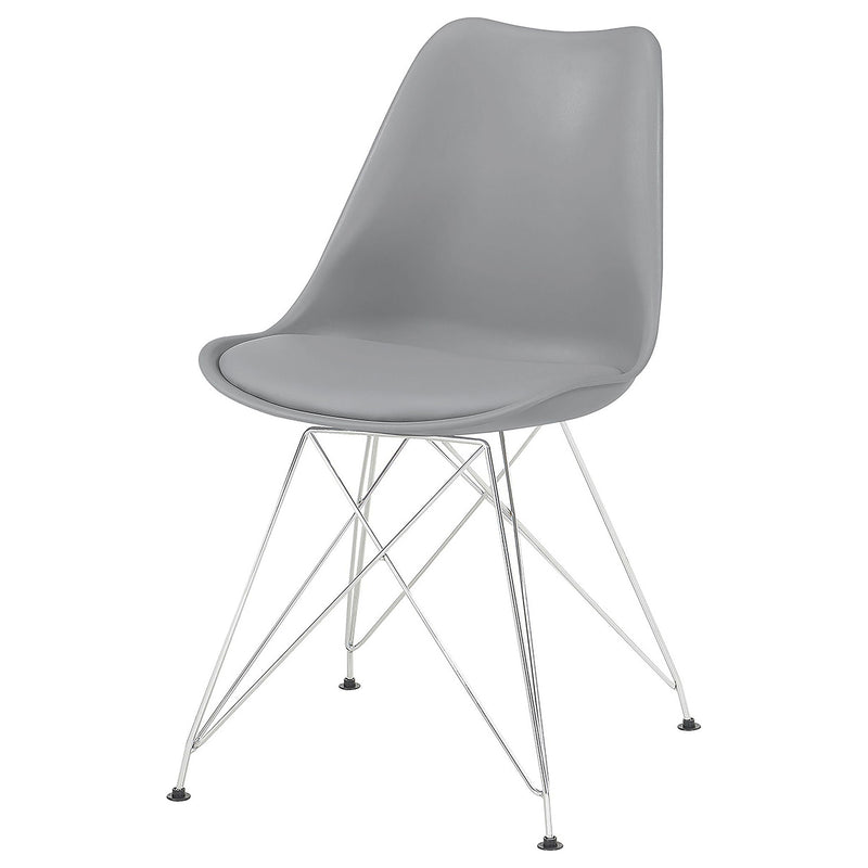 Padded Side Chair And Soft Upholstered Seat (Set of 2) - Gray by HouseOfZazla