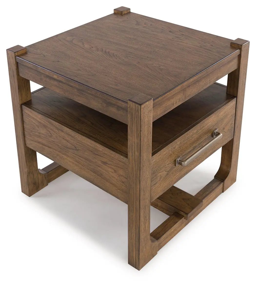 Cabalynn - Square End Table - Light Brown by Unique Piece Furniture
