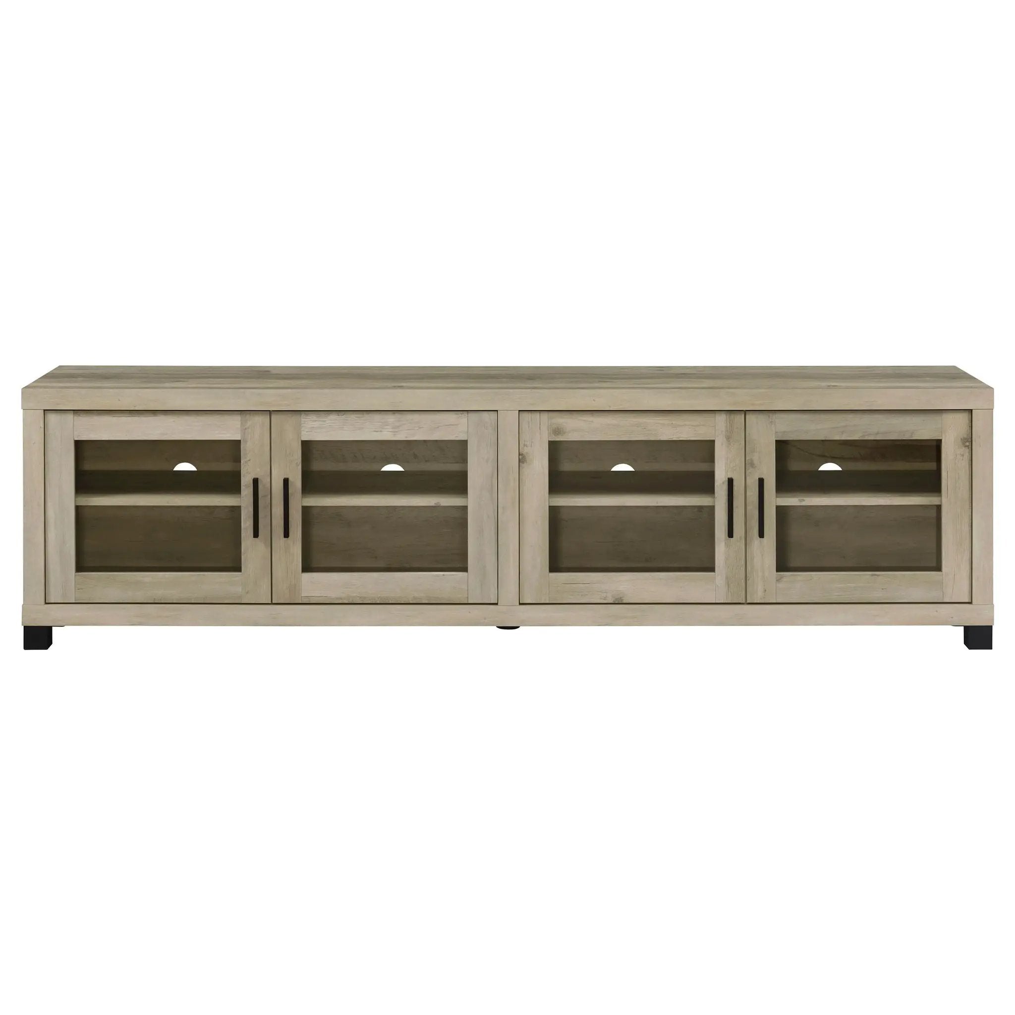 Sachin 4-door Engineered Wood 79-inch TV Stand Distressed Pine by Unique Piece Furniture