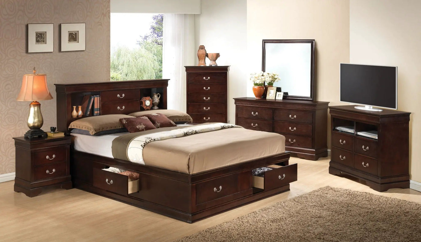 Louis Phillipe - Bookcase Storage Bed by HouseOfZazla