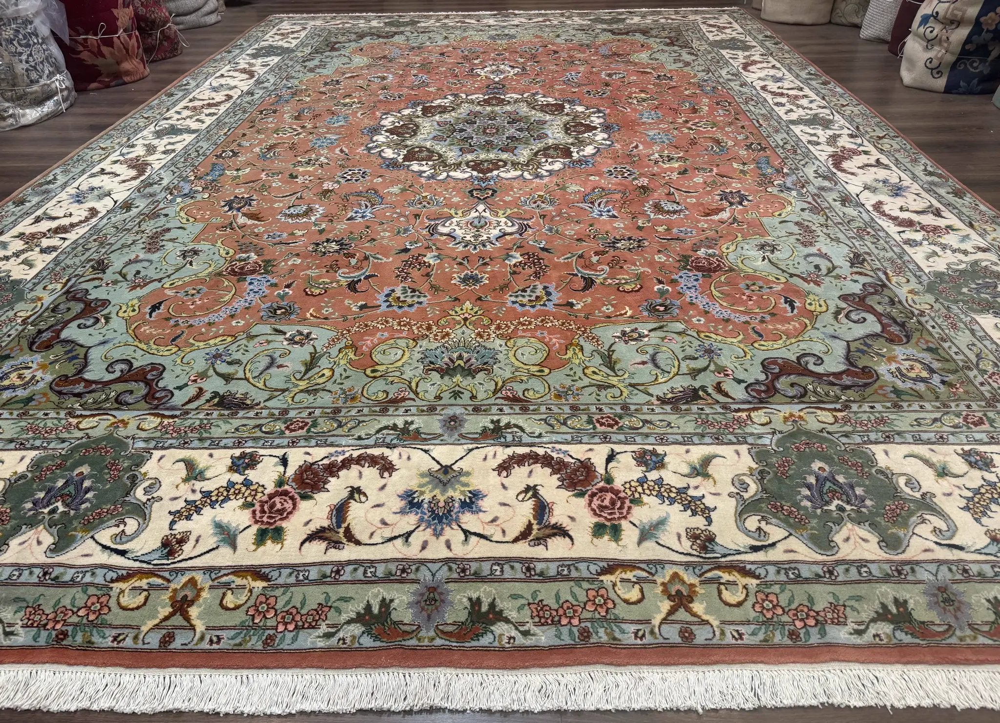 Palace Size Persian Tabriz Rug 12x17, Medallion Carpet, Fine 250 KPSI, Stunning by Jewel Rugs