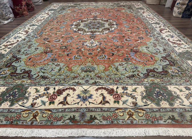 Palace Size Persian Tabriz Rug 12x17, Medallion Carpet, Fine 250 KPSI, Stunning by Jewel Rugs