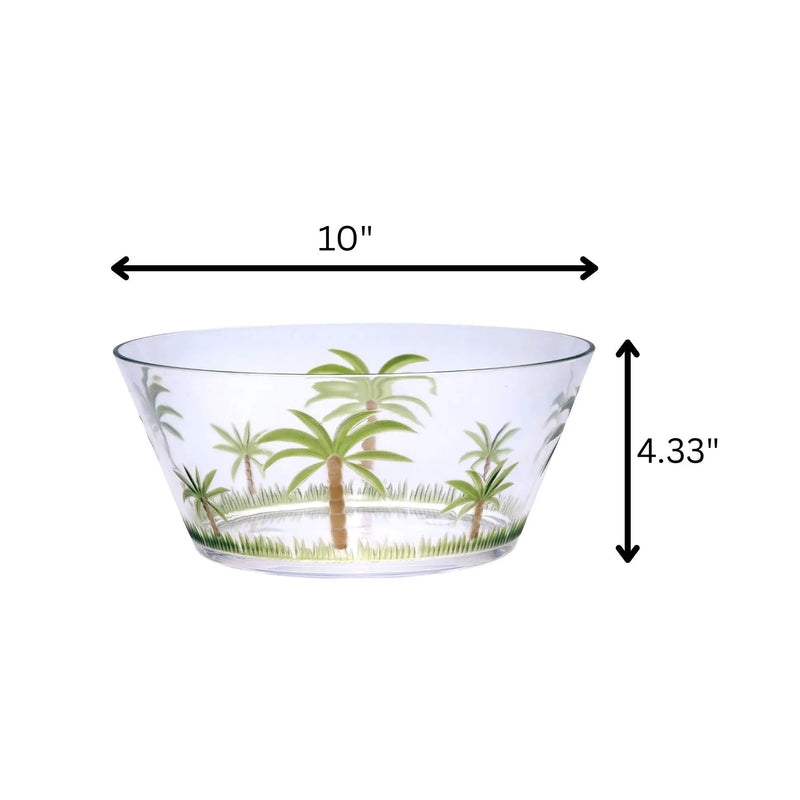 Palm Tree Acrylic Serving Bowls, Unbreakable Large Plastic Bowls by HouseOfZazla