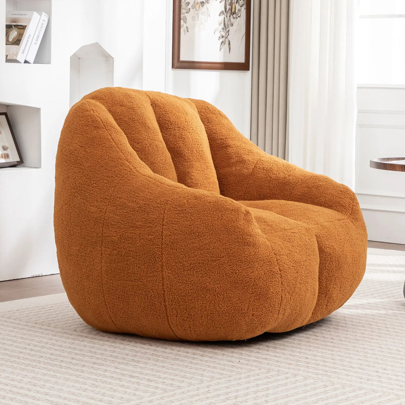 Comfy Bean Bag Chair With Memory Foam Filler, Tufted Soft by Unique Piece Furniture