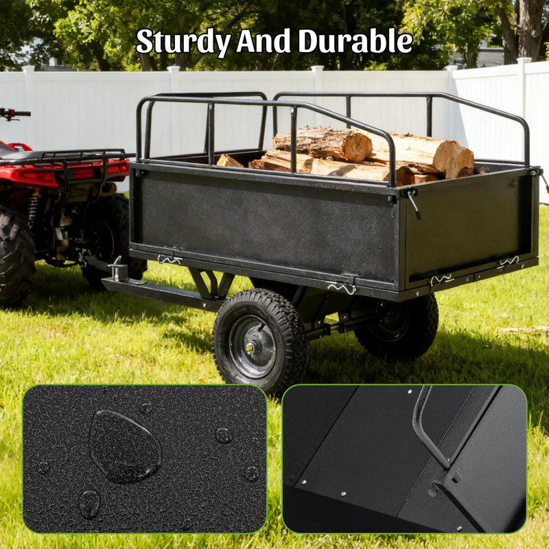 600LBS Heavy Duty Steel Dump Cart Trailer, 17 Cu.Ft. by HouseOfZazla