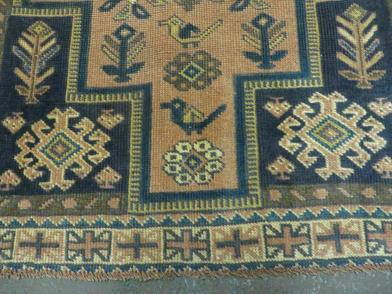 4' X 6' Antique Handmade Turkish Anatolian Wool Rug Camel Vegetable Dyes by Jewel Rugs