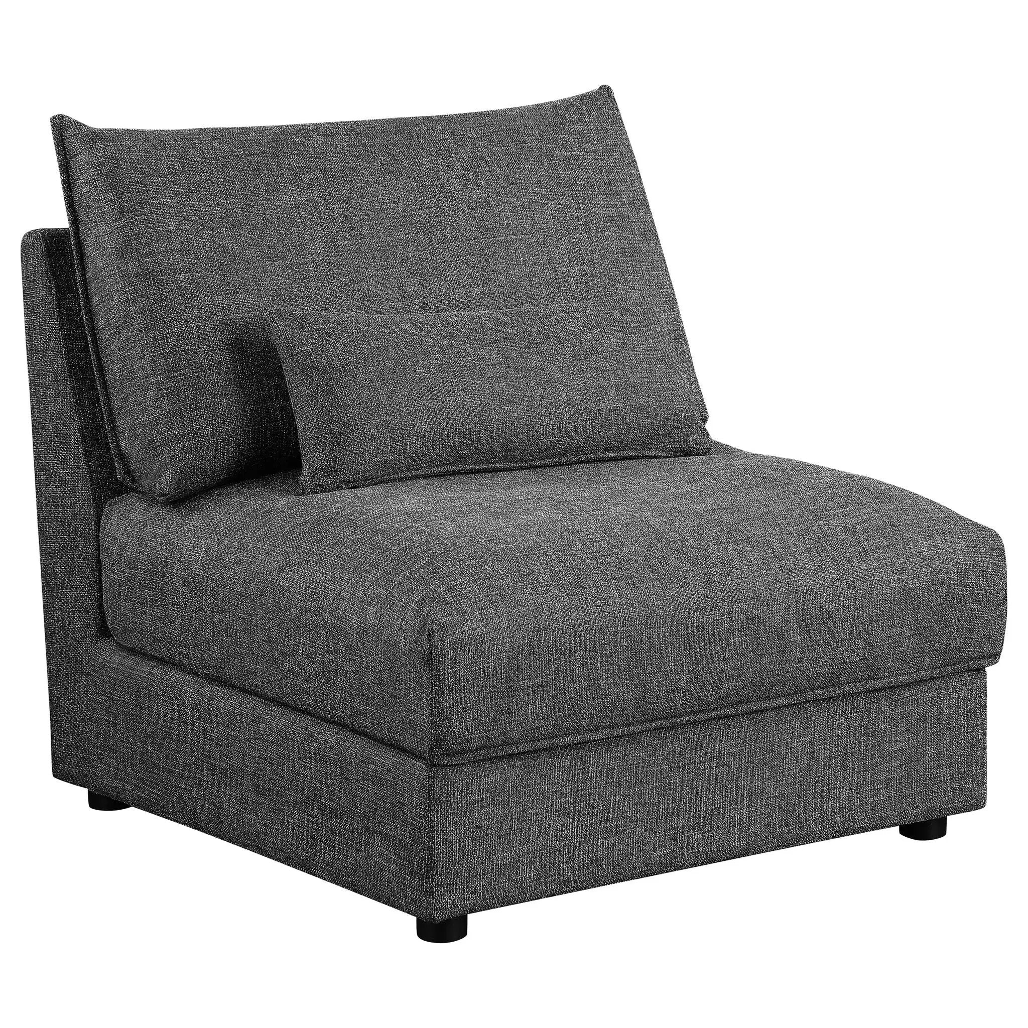 Sasha Upholstered Armless Chair Barely Black by Unique Piece Furniture