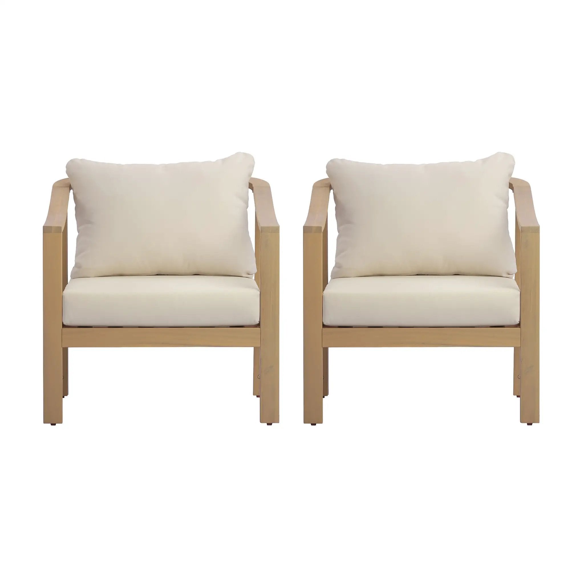 Acacia Wood Patio Furniture Club Chair Set of 2 by HouseOfZazla