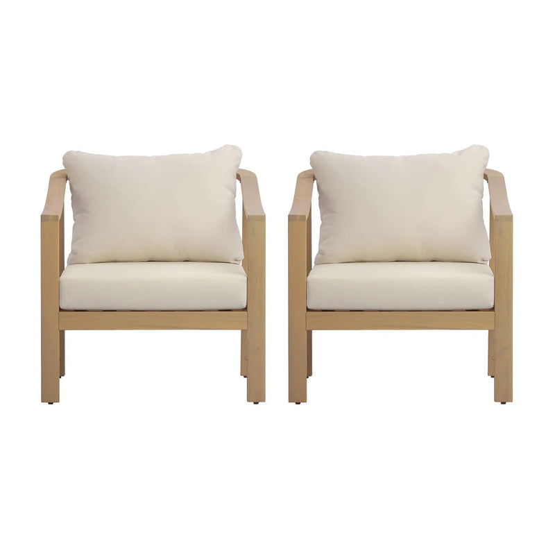 Acacia Wood Patio Furniture Club Chair Set of 2 by HouseOfZazla