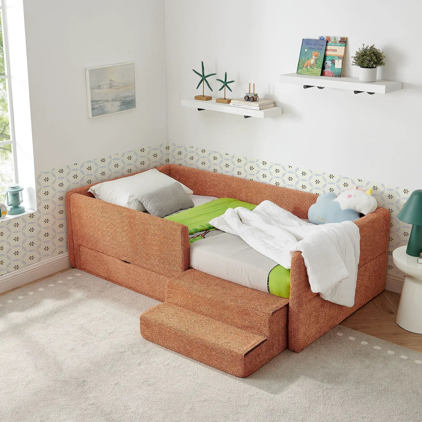 Safe Kids Bed With Guardrails And Storage by HouseOfZazla