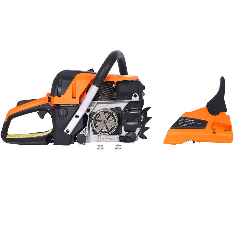 Professional Gasoline Chainsaw 20" 52Cc For Tree And Wood Cutting - Orange by HouseOfZazla