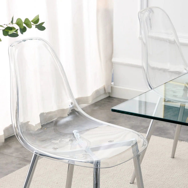 Modern Minimalist Transparent Dining Chair - 6-Piece Set by HouseOfZazla