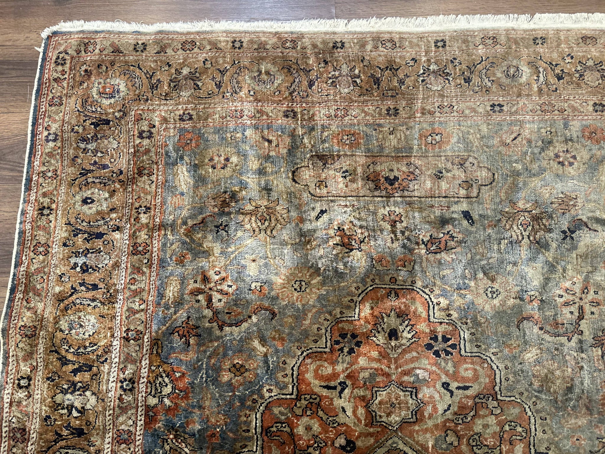 Silk Turkish Kayseri Rug 5x7, Light Blue by Jewel Rugs