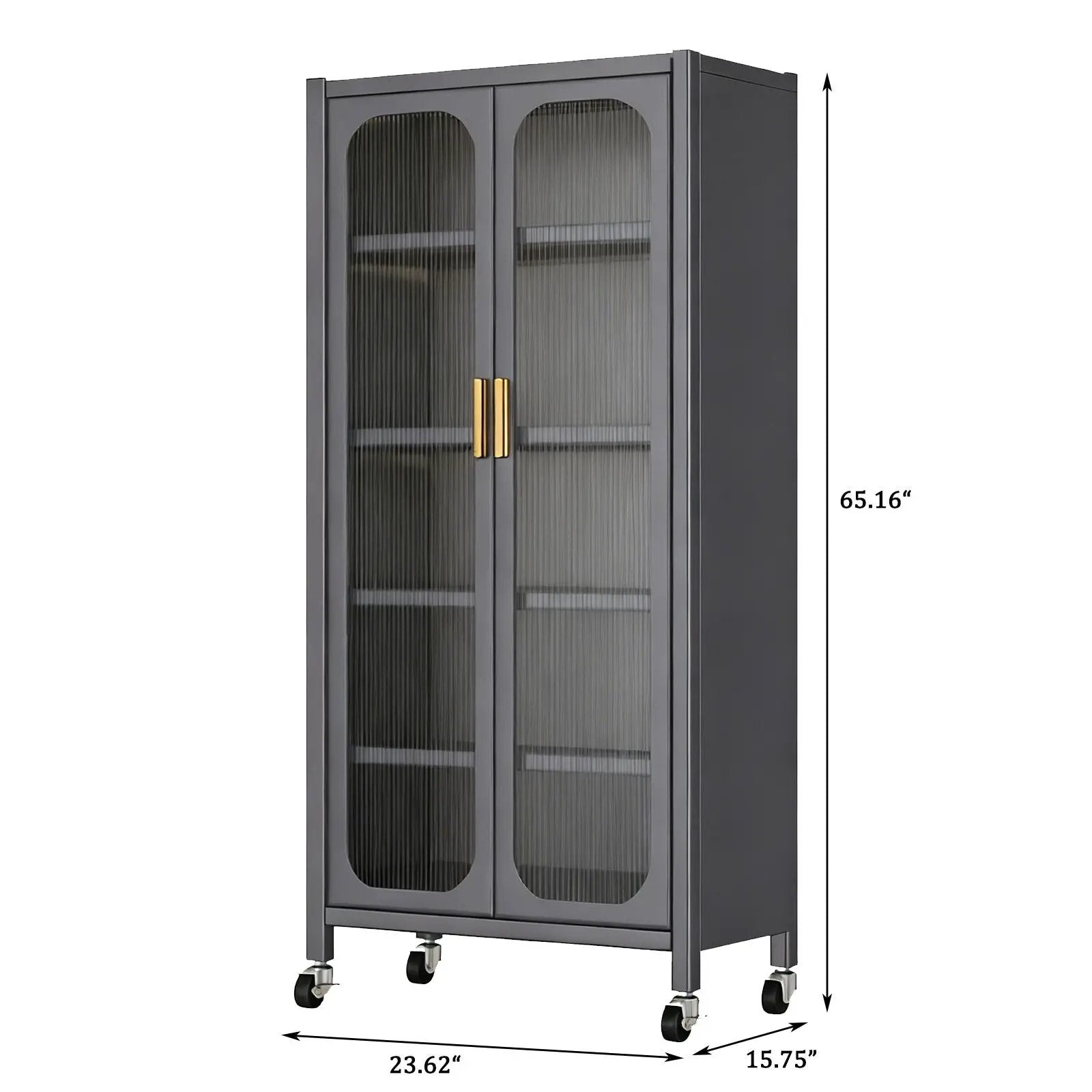 6 Tier Storage Cabinet With Transparent Door, Adjustable Shelves & Wheels by HouseOfZazla