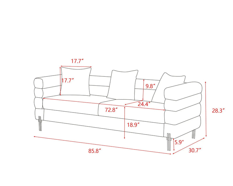 Modern Luxurious And Comfortable Upholstered Sofa