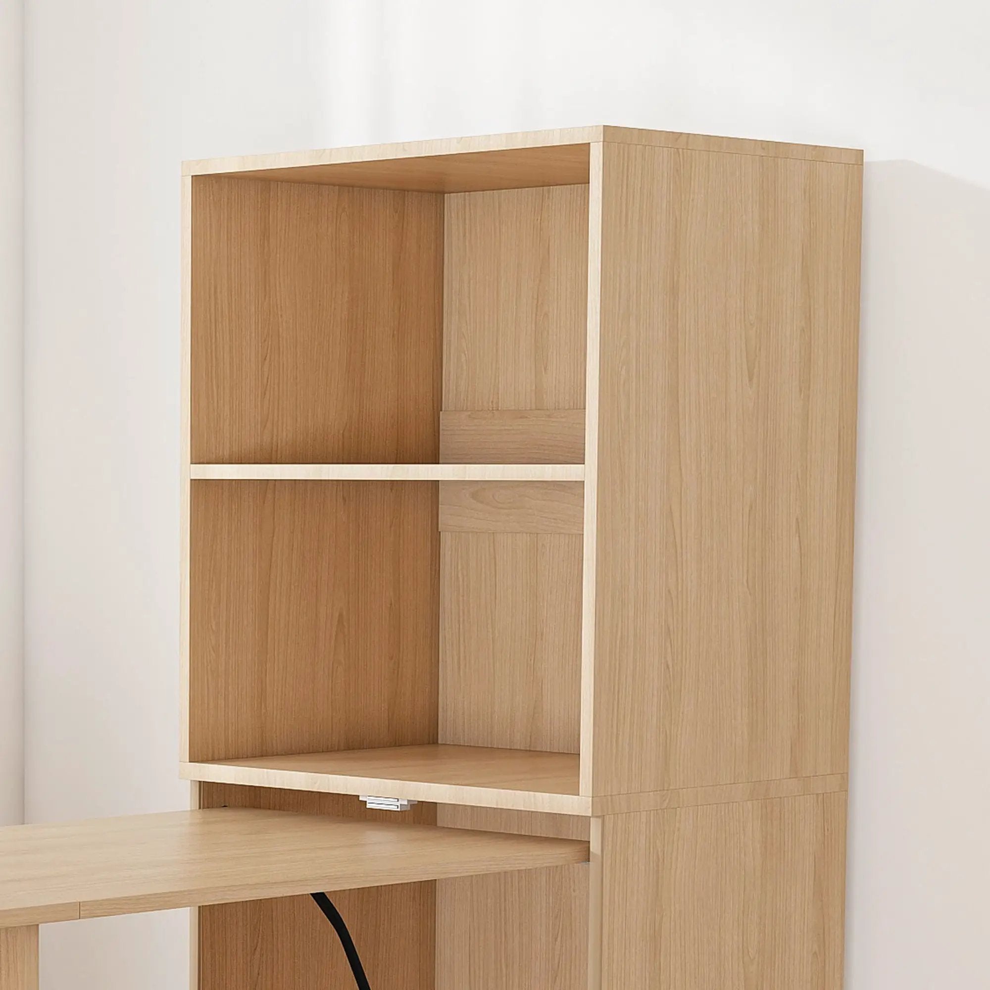 Stretchable Office Desk With Storage Shelves And Mobile Wheels by HouseOfZazla