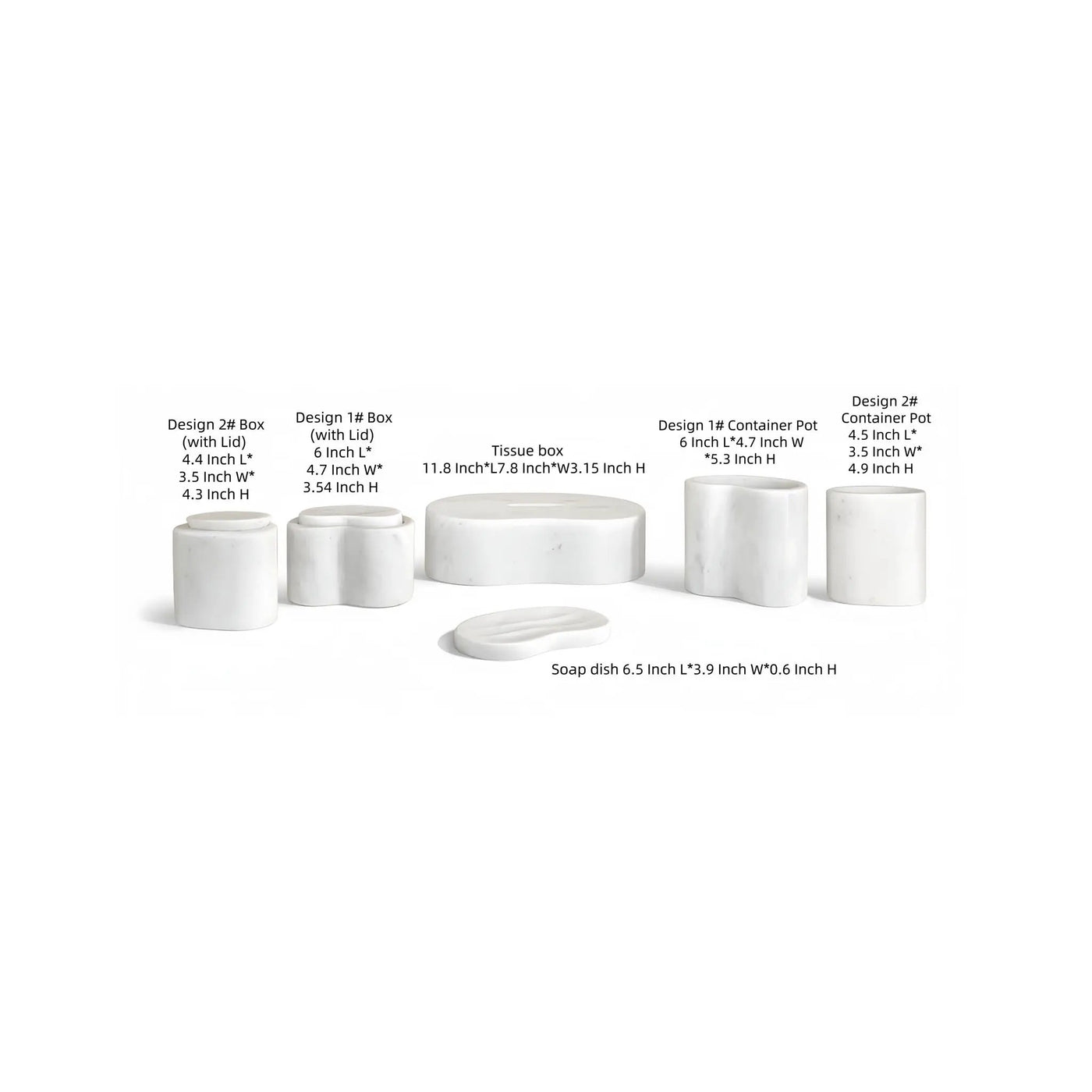 Elegant Natural Marble Bathroom Accessories Set by HouseOfZazla