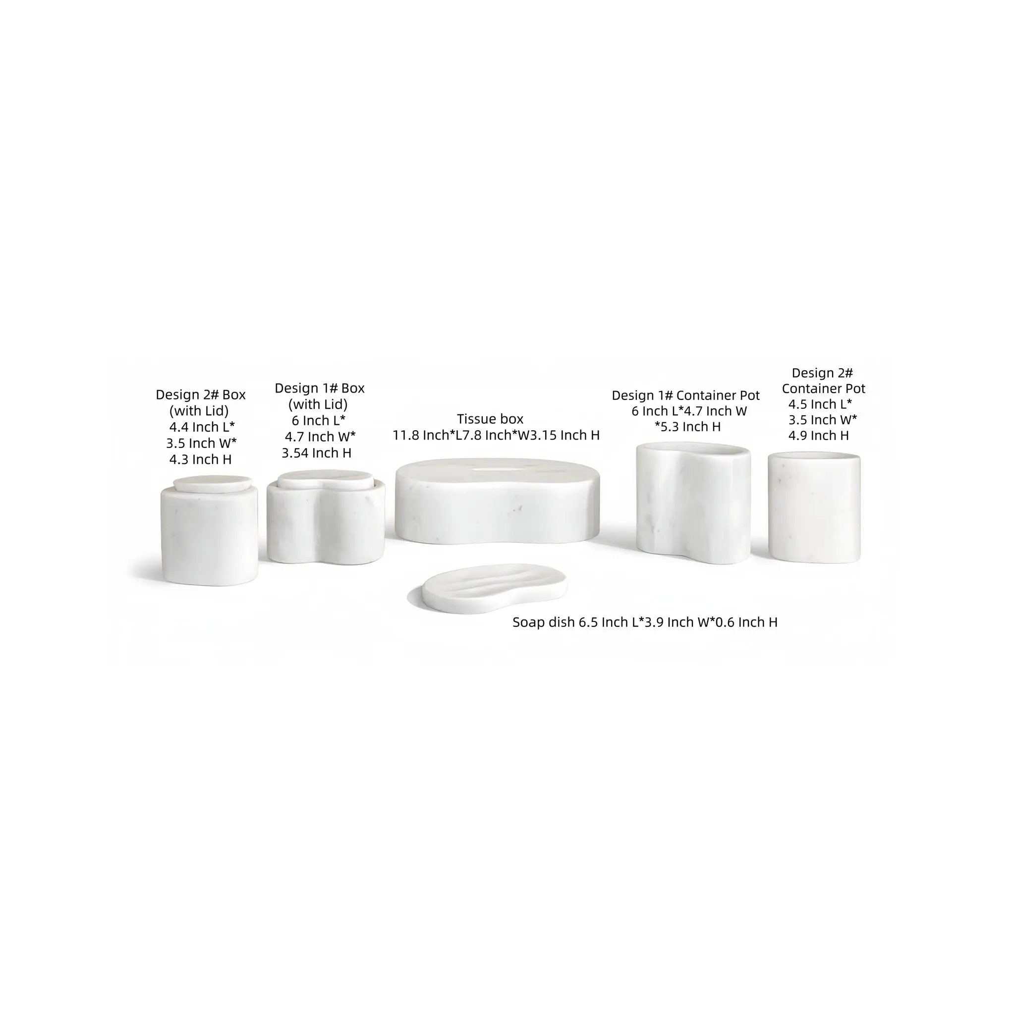 Elegant Natural Marble Bathroom Accessories Set by HouseOfZazla