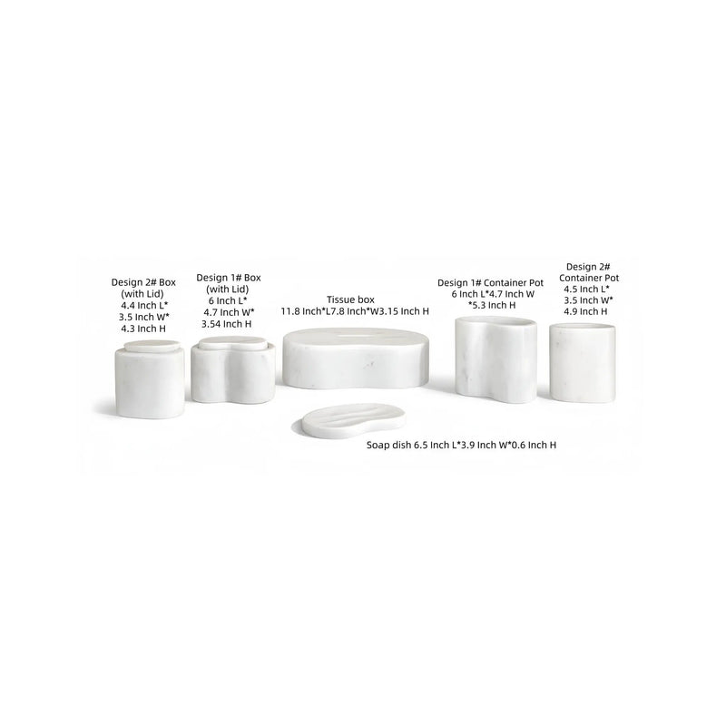 Elegant Natural Marble Bathroom Accessories Set by HouseOfZazla