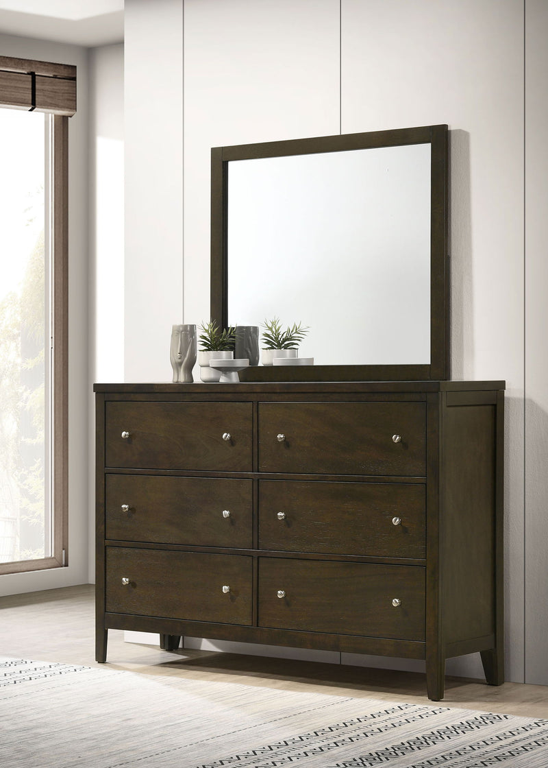 Wilkes 6-drawer Dresser and Mirror Dark Cocoa by Unique Piece Furniture