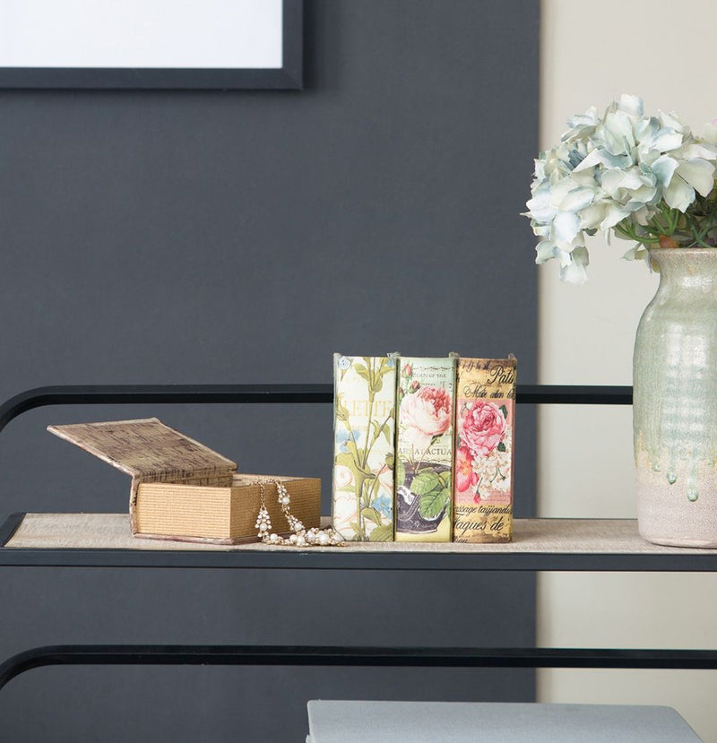 Book Boxes With Birds, Flowers, And Handwriting Design (Set of 4) - Multi by HouseOfZazla