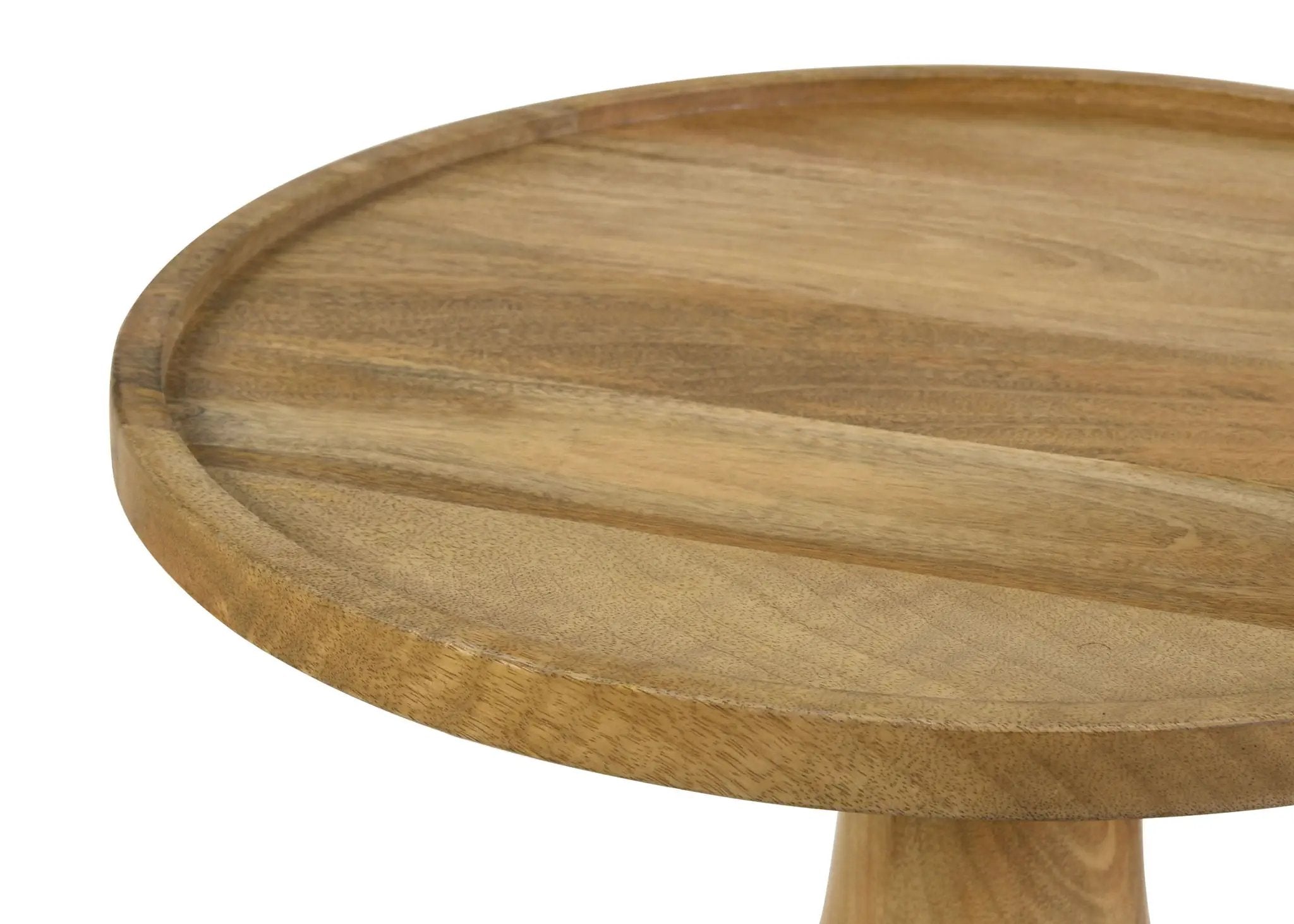 Ixia Round Solid Mango Wood Accent Side Table Natural by Unique Piece Furniture