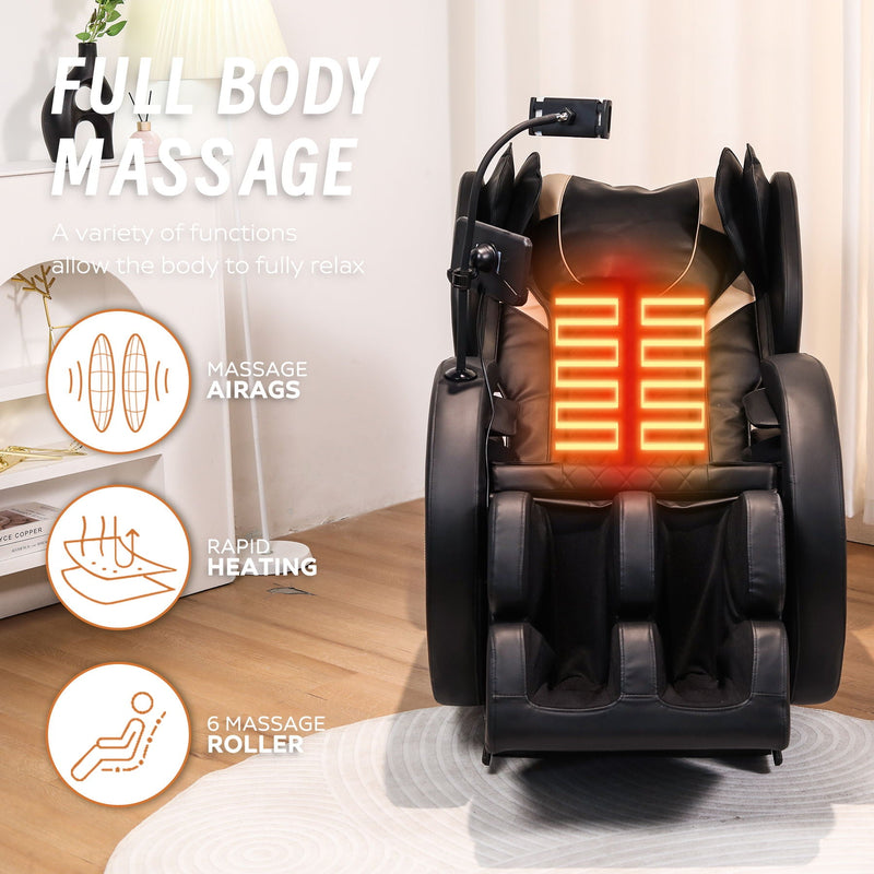 Automatic Massage Chair Recliner With Zero Gravity And Full Body Air Pressure - Black by HouseOfZazla