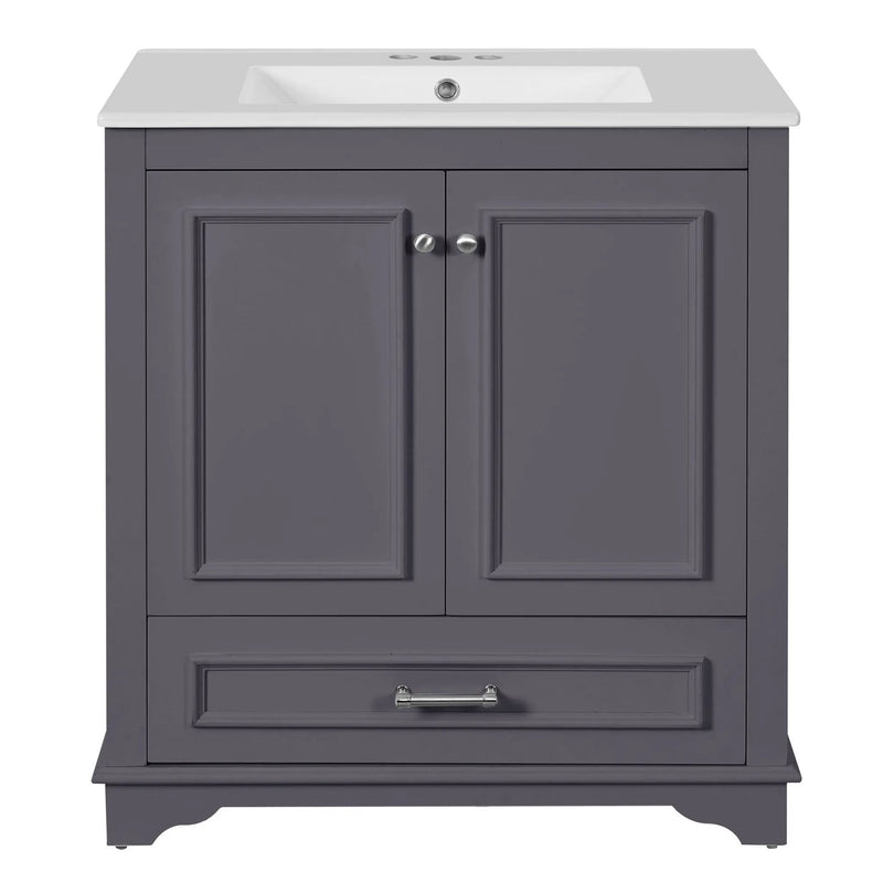 Bathroom Vanity With Sink, Cabinet & 2 Soft Closing Doors & Adjustable Shelf by Unique Piece Furniture