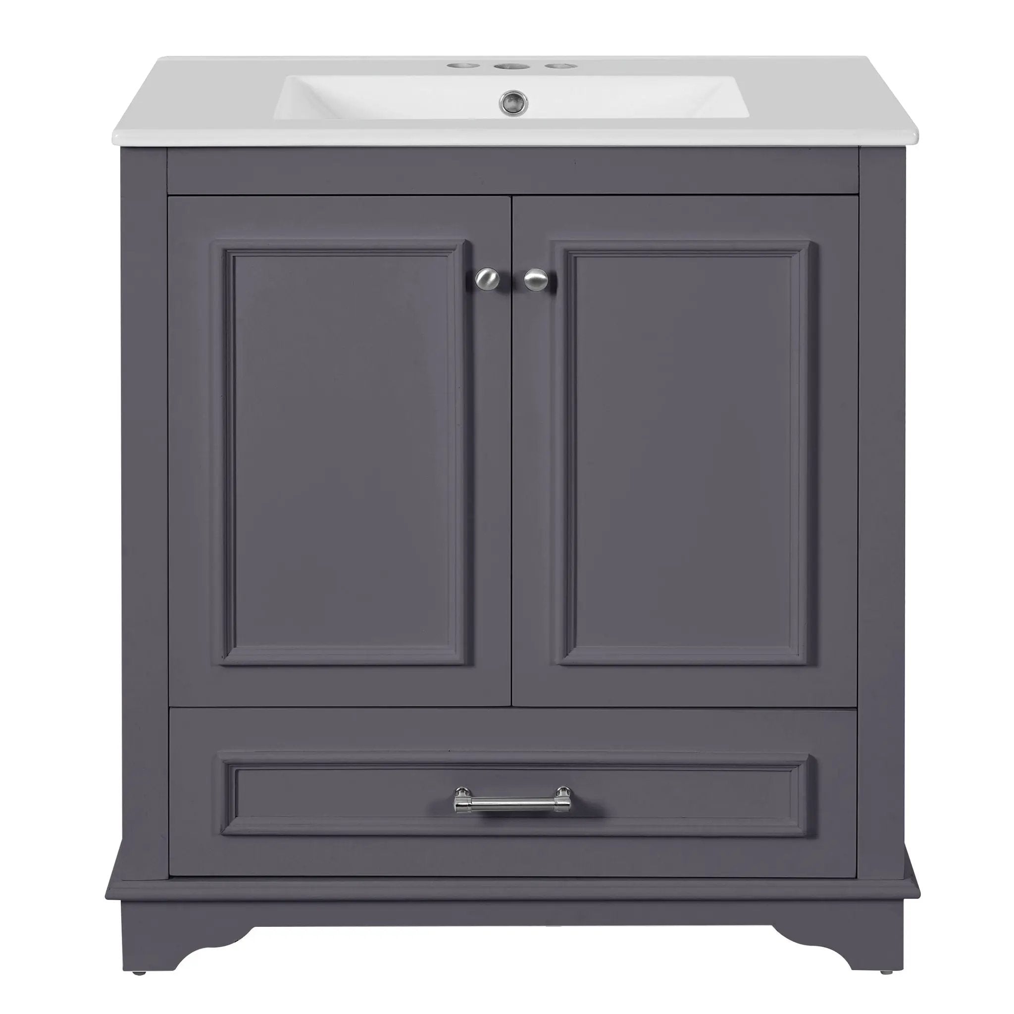 Bathroom Vanity With Sink, Cabinet & 2 Soft Closing Doors & Adjustable Shelf by Unique Piece Furniture