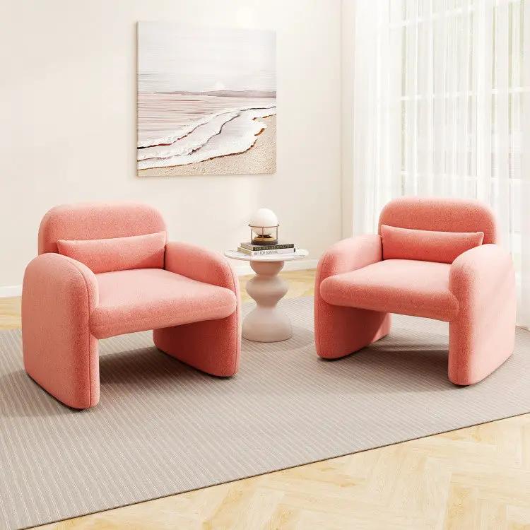 Set of 2 Modern Accent Chair and Marble Top Side Table Set by DirectDeals