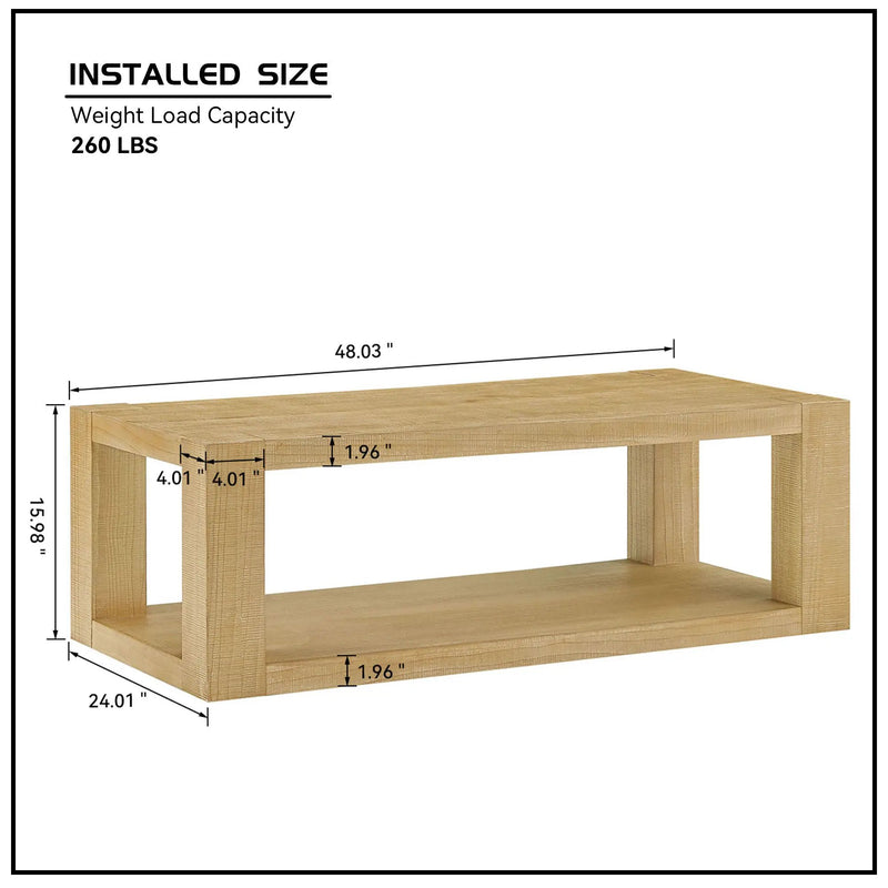 Modern Design 48 Inch Rectangular Coffee Table by HouseOfZazla