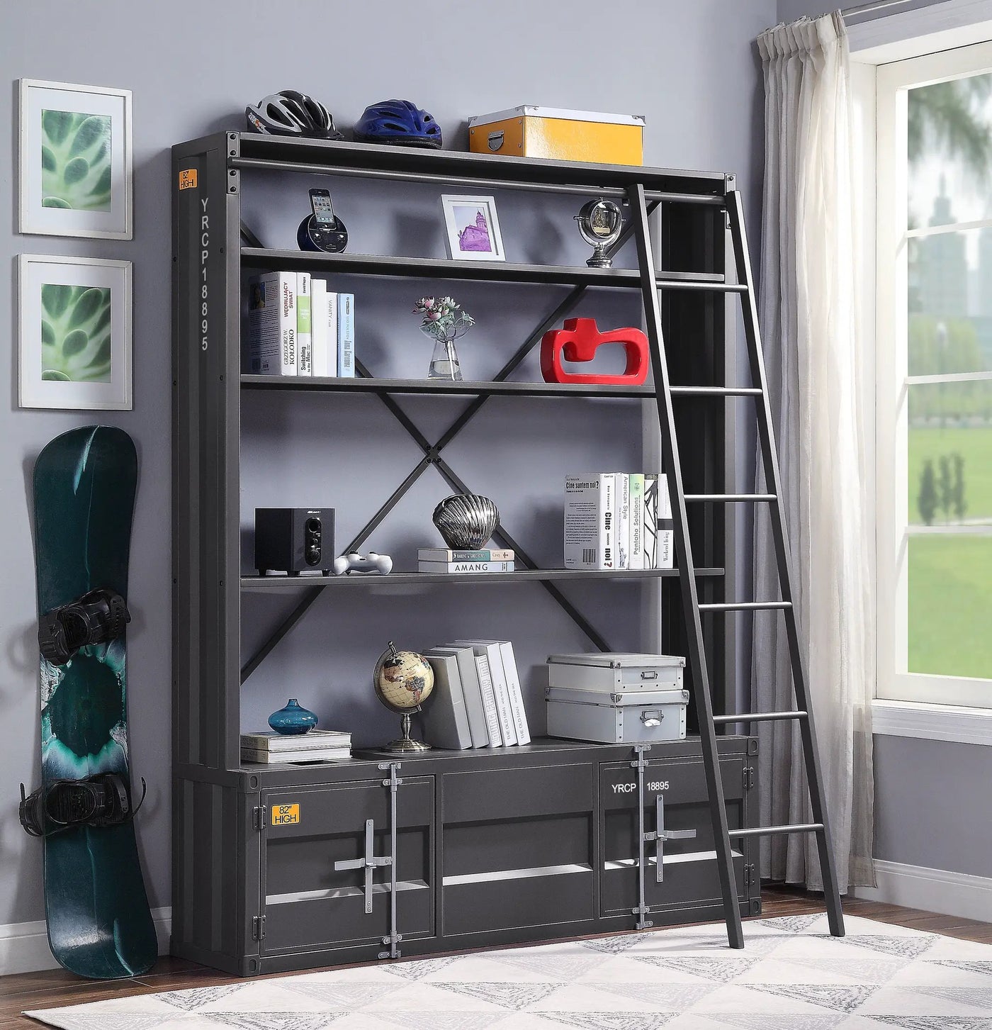 Cargo - Bookshelf & Ladder by Unique Piece Furniture