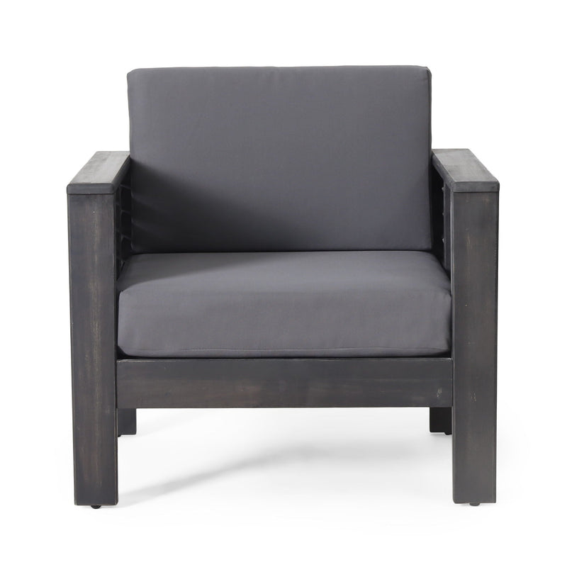 Acacia Wood Loveseat And Coffee Table Set With Cushions by HouseOfZazla
