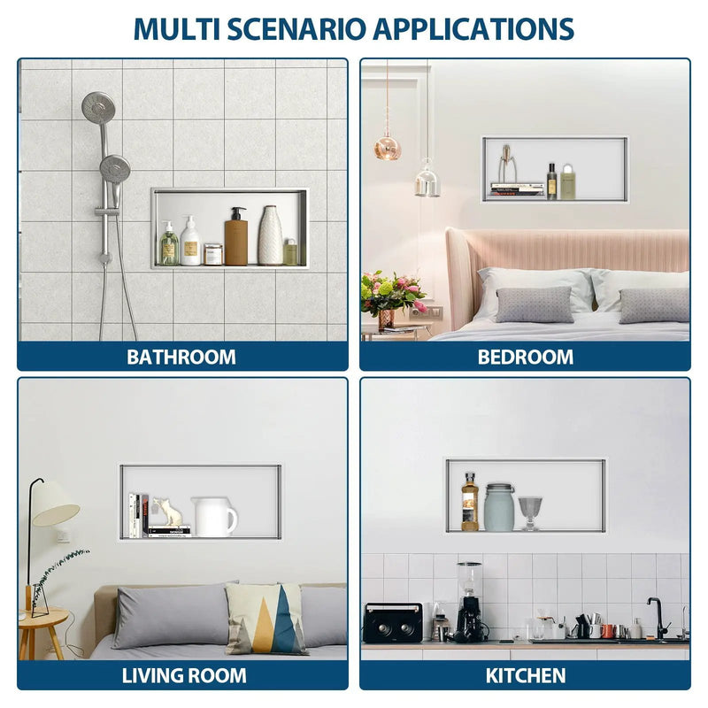 Stainless Steel Shower Niche With Seamless Design For Bathroom Storage by HouseOfZazla