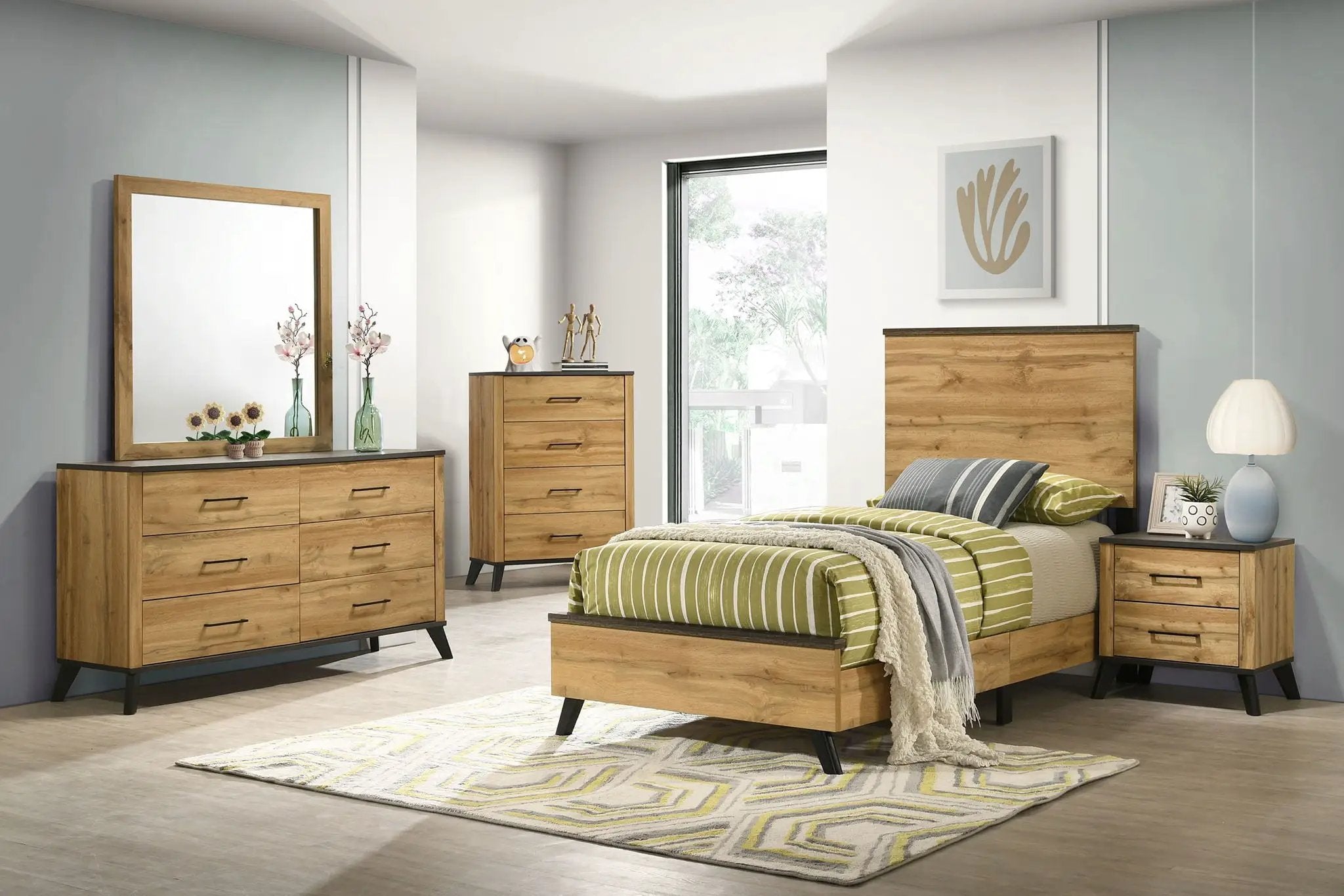 Kaywood 5-piece Twin Bedroom Set Natural Pine by Unique Piece Furniture