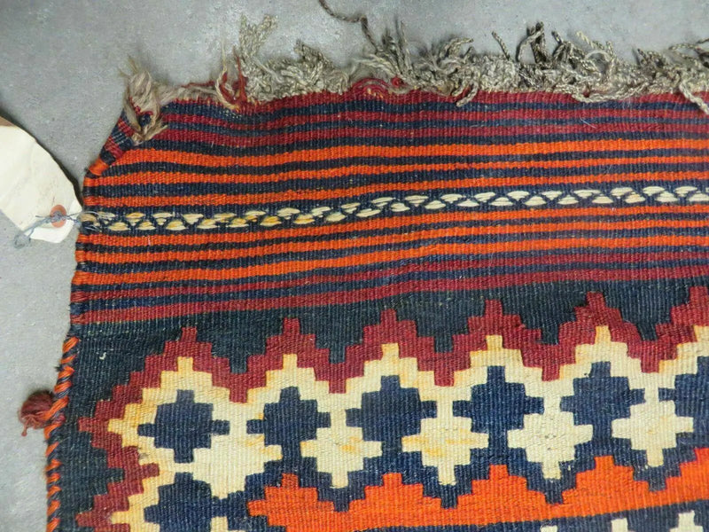 5' X 10' Antique Turkish Kilim Handmade Flat Weave Wool Rug Red Colorful Veg Dye Bohemian Boho Chic Tribal Style And Design by Jewel Rugs