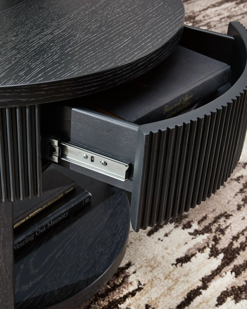 Marstream - Round End Table - Black by Unique Piece Furniture