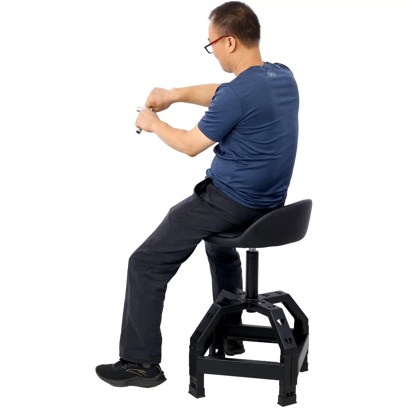 Pneumatic 360 Degree Swivel Stool, Mechanics Rolling Creeper Seat, Heavy Duty Mechanics Stool by HouseOfZazla