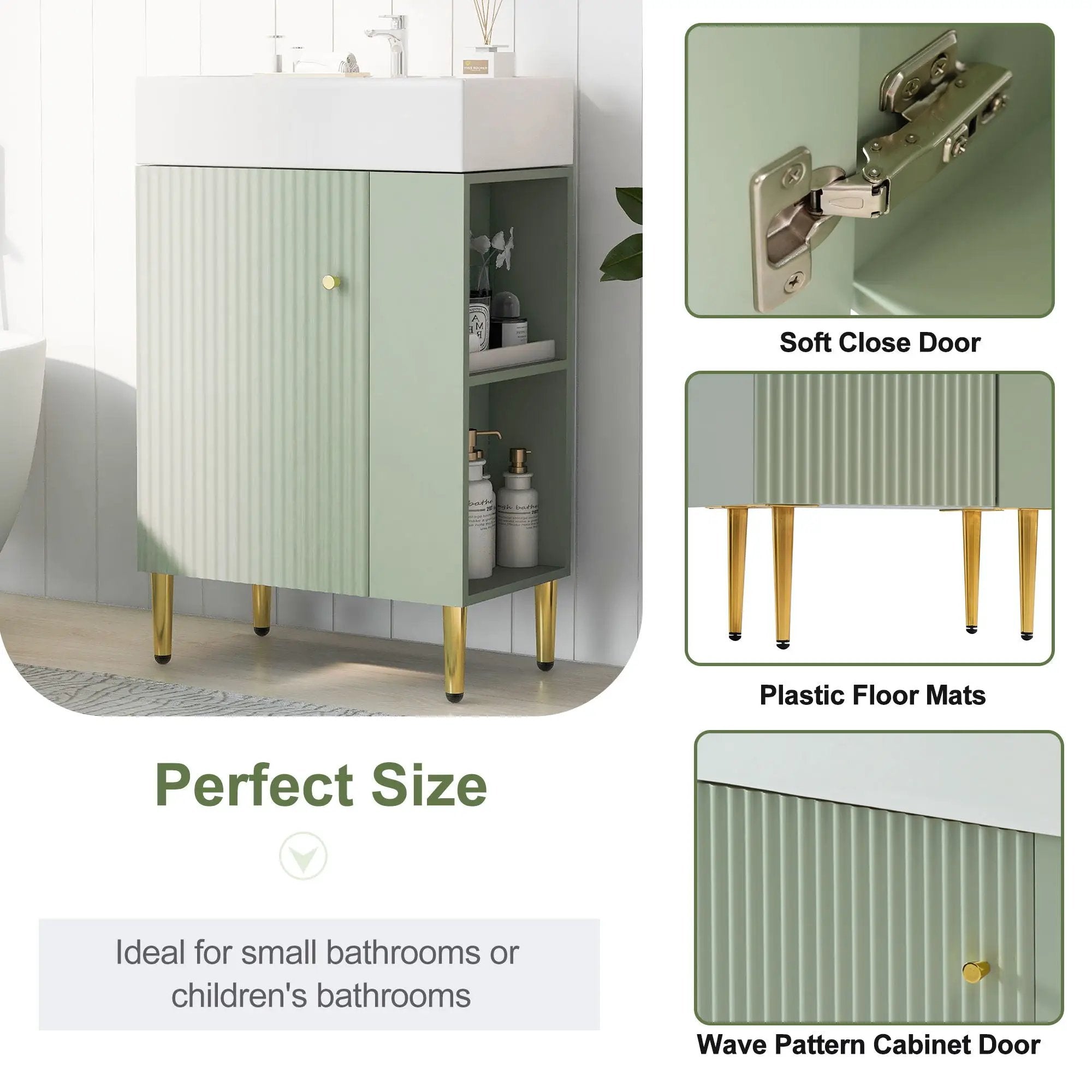 Bathroom Vanity, Combo Cabinet, Bathroom Storage Cabinet, Single Ceramic Sink by HouseOfZazla