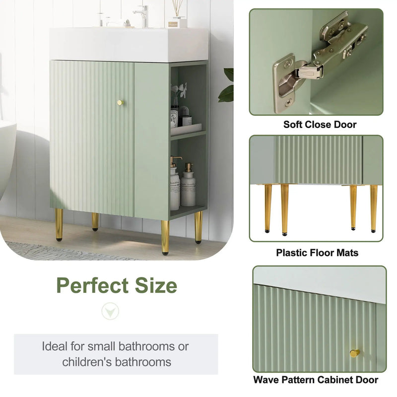 Bathroom Vanity, Combo Cabinet, Bathroom Storage Cabinet, Single Ceramic Sink by HouseOfZazla