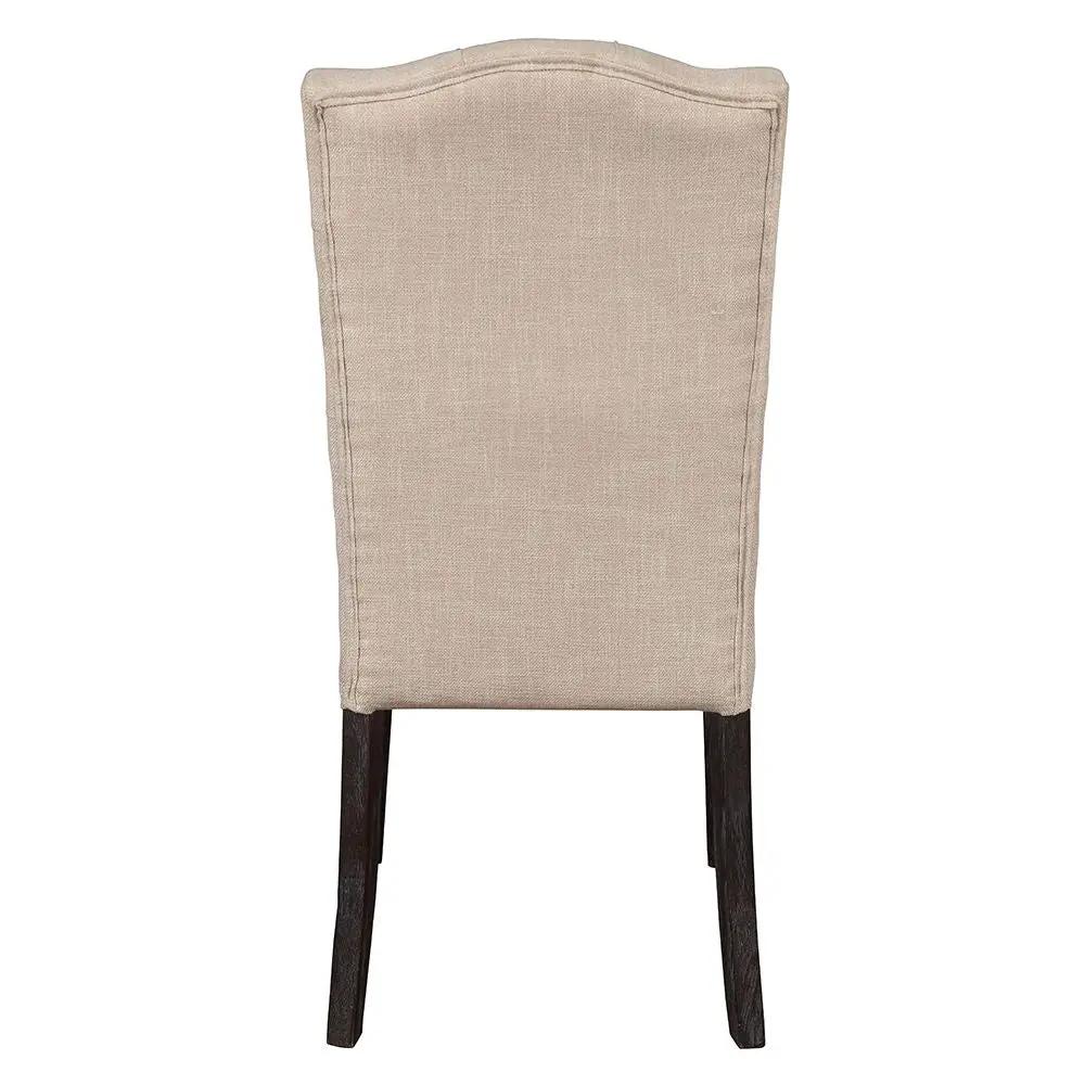 Gerardo - Side Chair (Set of 2) - Beige Linen & Weathered Espresso by Unique Piece Furniture
