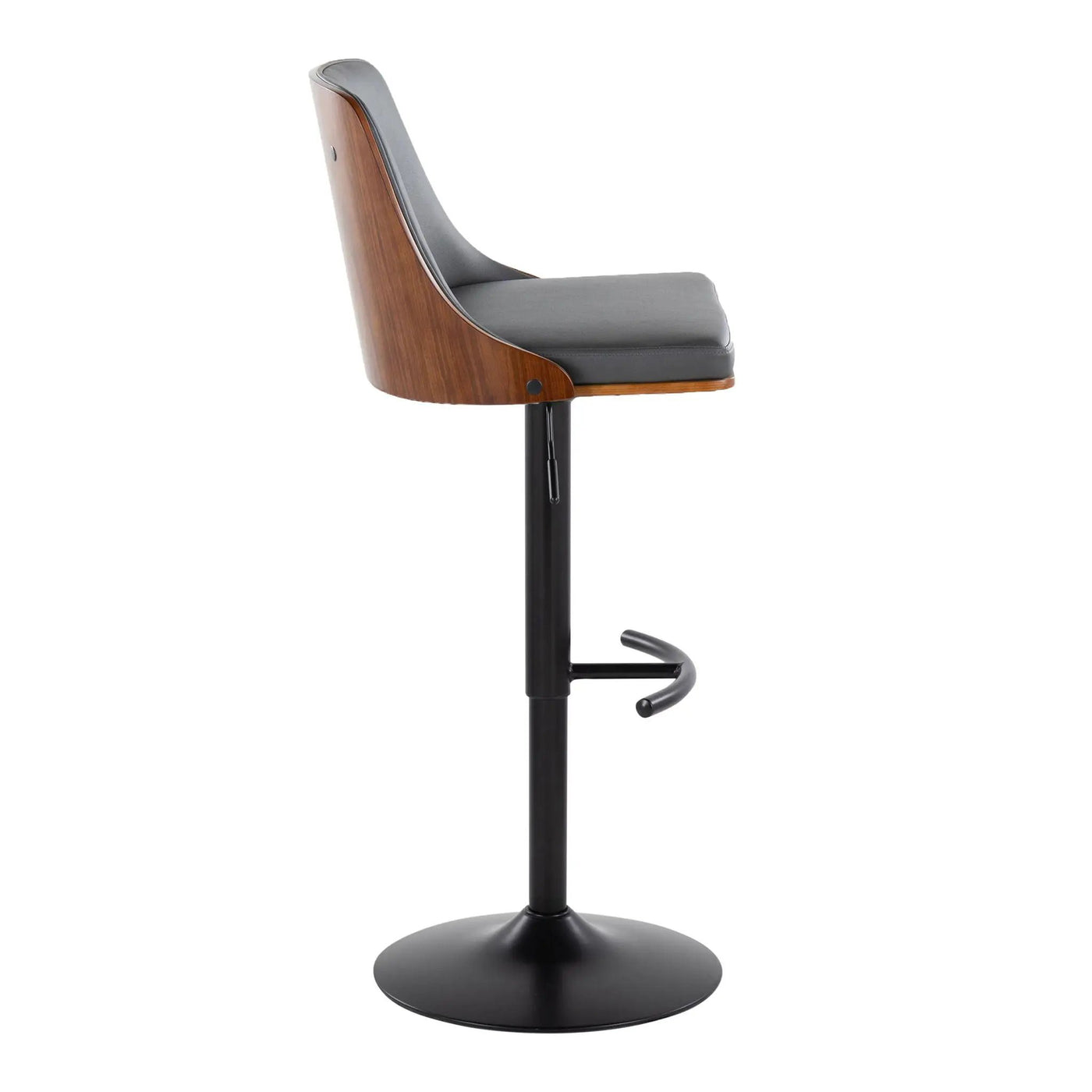 Gianna - Mid Century Modern Adjustable Barstool, Swivel With Rounded T Footrest (Set of 2) by HouseOfZazla