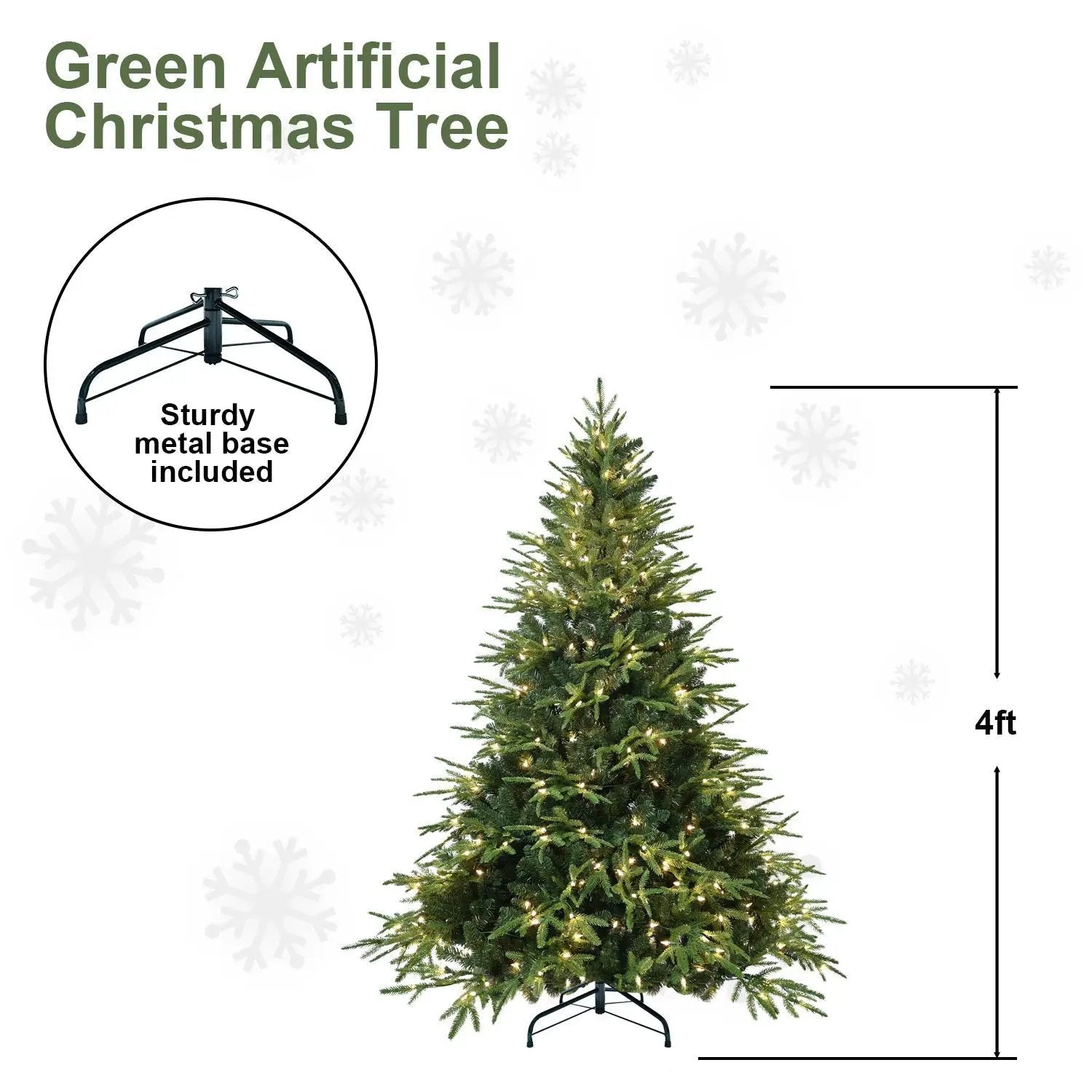 6.5ft Pre-Lit Artificial Christmas Tree with 450 Warm White Lights by HouseOfZazla